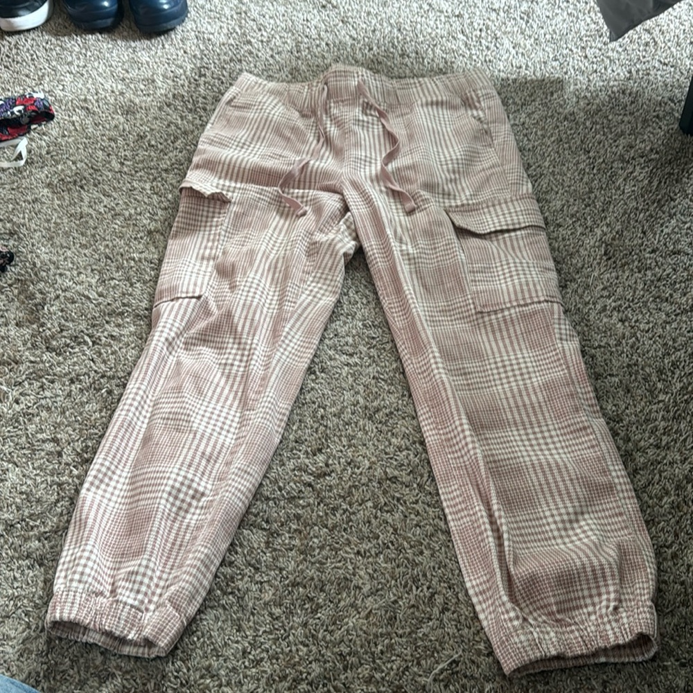 Pink plaid pants